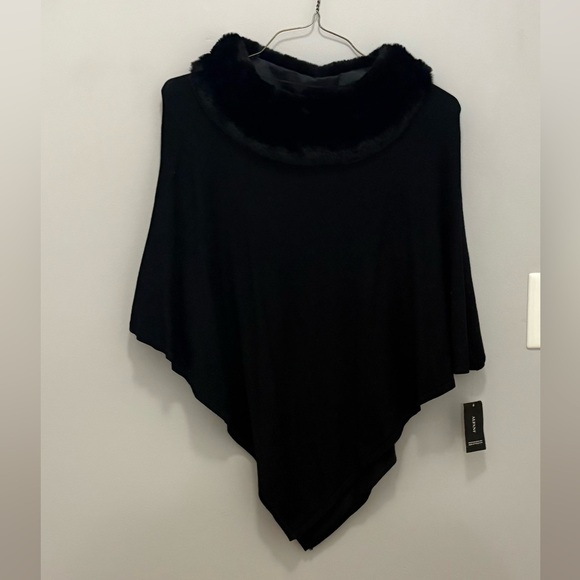 Alfani Black Poncho Sweater - Picture 2 of 8
